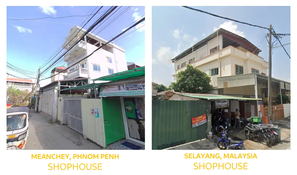 Similarity of Shophouse in Malaysia and Cambodia